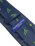 Navy dark blue tie with embroidered cactus design